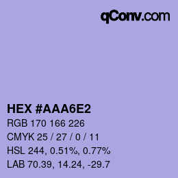 Color code: HEX #AAA6E2 | qconv.com