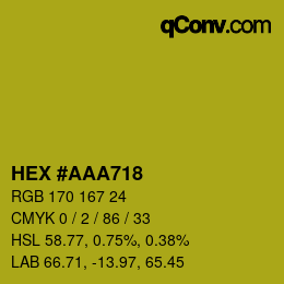 Color code: HEX #AAA718 | qconv.com