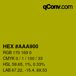 カラーコード: HEX #AAA900 | qconv.com