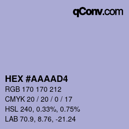 カラーコード: HEX #AAAAD4 | qconv.com