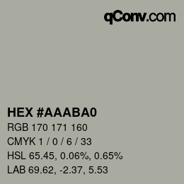Color code: HEX #AAABA0 | qconv.com