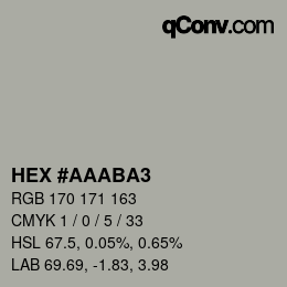 カラーコード: HEX #AAABA3 | qconv.com