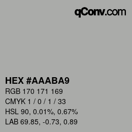 Código de color: HEX #AAABA9 | qconv.com