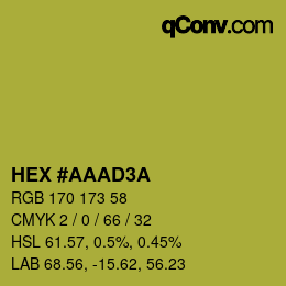 カラーコード: HEX #AAAD3A | qconv.com