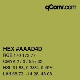颜色代码: HEX #AAAD4D | qconv.com