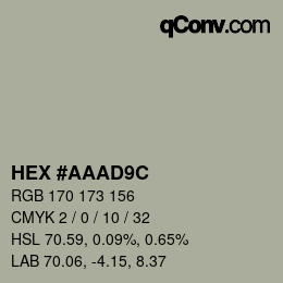 Color code: HEX #AAAD9C | qconv.com