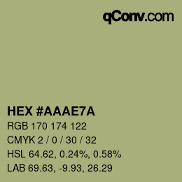 颜色代码: HEX #AAAE7A | qconv.com