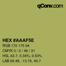 Código de color: HEX #AAAF5E | qconv.com