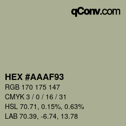 Color code: HEX #AAAF93 | qconv.com