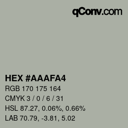 カラーコード: HEX #AAAFA4 | qconv.com