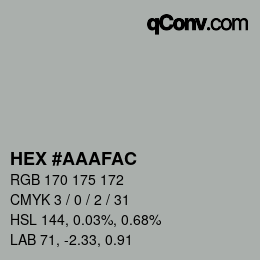 カラーコード: HEX #AAAFAC | qconv.com