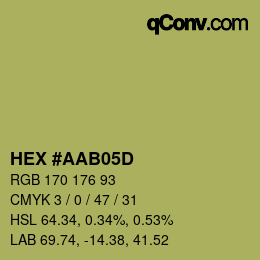 カラーコード: HEX #AAB05D | qconv.com