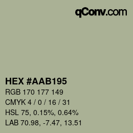 颜色代码: HEX #AAB195 | qconv.com