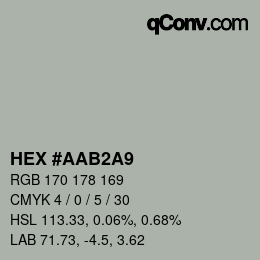 Color code: HEX #AAB2A9 | qconv.com