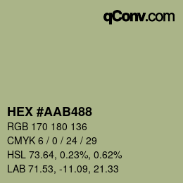 颜色代码: HEX #AAB488 | qconv.com