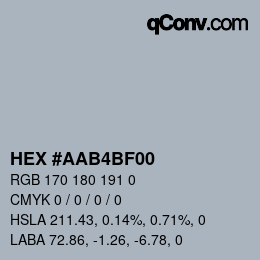 Color code: HEX #AAB4BF00 | qconv.com