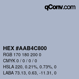 Color code: HEX #AAB4C800 | qconv.com