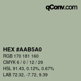 カラーコード: HEX #AAB5A0 | qconv.com