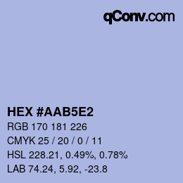 Color code: HEX #AAB5E2 | qconv.com