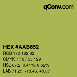 Color code: HEX #AAB652 | qconv.com