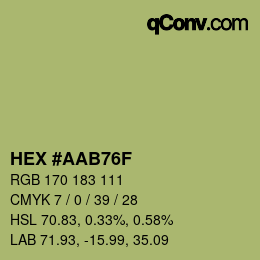 Color code: HEX #AAB76F | qconv.com