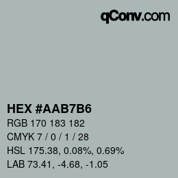 颜色代码: HEX #AAB7B6 | qconv.com