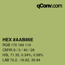 Color code: HEX #AAB86E | qconv.com