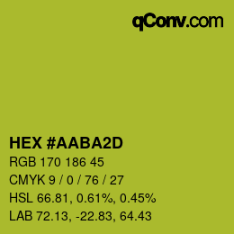 カラーコード: HEX #AABA2D | qconv.com