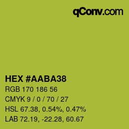 Farbcode: HEX #AABA38 | qconv.com