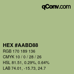 カラーコード: HEX #AABD88 | qconv.com