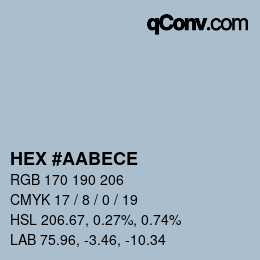 カラーコード: HEX #AABECE | qconv.com