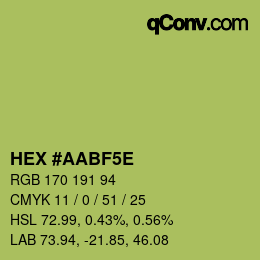 カラーコード: HEX #AABF5E | qconv.com