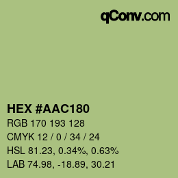 Código de color: HEX #AAC180 | qconv.com