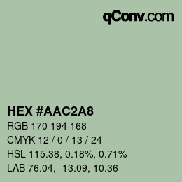Color code: HEX #AAC2A8 | qconv.com