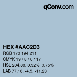 Color code: HEX #AAC2D3 | qconv.com