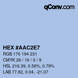 カラーコード: HEX #AAC2E7 | qconv.com