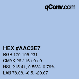 Color code: HEX #AAC3E7 | qconv.com