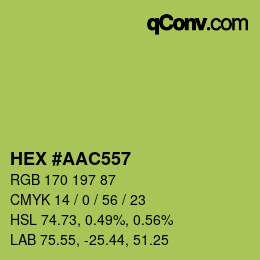 Color code: HEX #AAC557 | qconv.com