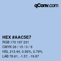 Color code: HEX #AAC5E7 | qconv.com