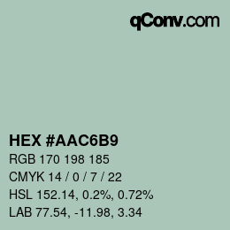 Color code: HEX #AAC6B9 | qconv.com