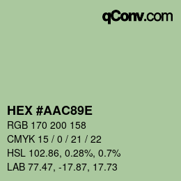 Color code: HEX #AAC89E | qconv.com