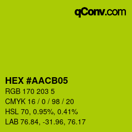 Color code: HEX #AACB05 | qconv.com