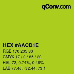 颜色代码: HEX #AACD1E | qconv.com