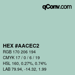 Color code: HEX #AACEC2 | qconv.com