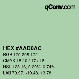 Color code: HEX #AAD0AC | qconv.com