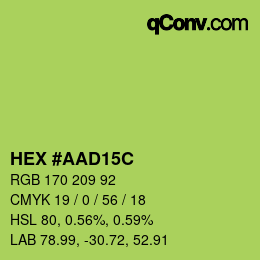 颜色代码: HEX #AAD15C | qconv.com