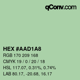 カラーコード: HEX #AAD1A8 | qconv.com