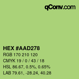カラーコード: HEX #AAD278 | qconv.com