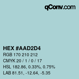 Color code: HEX #AAD2D4 | qconv.com