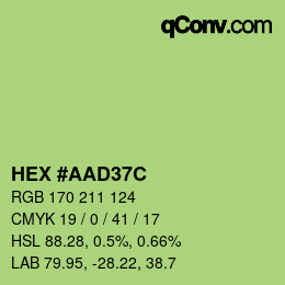カラーコード: HEX #AAD37C | qconv.com